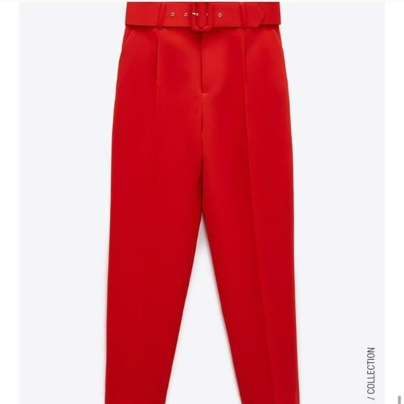 NWT ZARA 2 PIECE LAPELLESS BLAZER + PANTS CORAL S/M - Picture 8 of 11